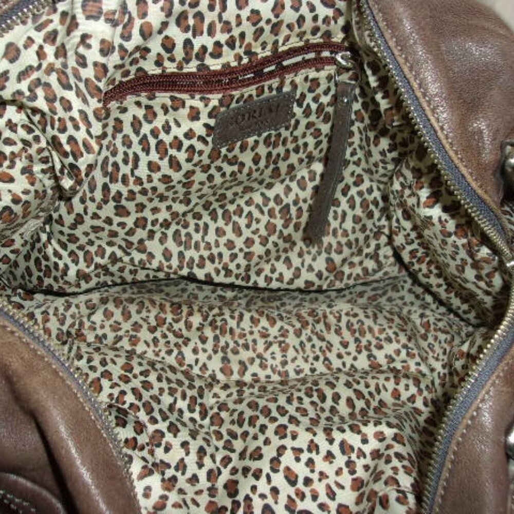 E-95 SORIAL (NEW YORK) BROWN LEATHER SHOULDER BAG - Picture 7 of 16